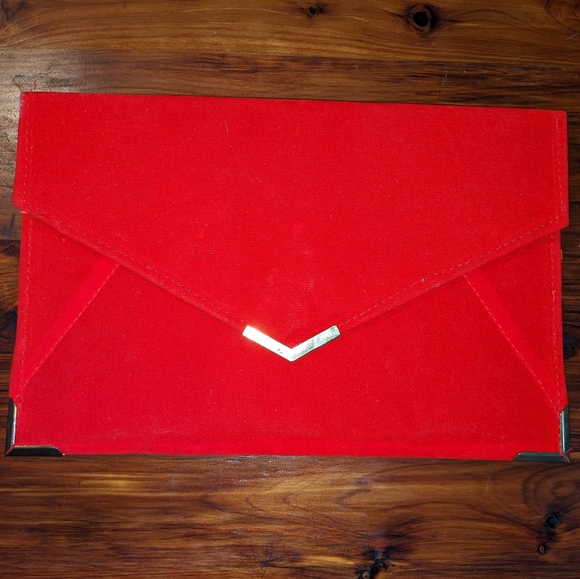 Handbags - Red Velvet Titanic Envelope Clutch Purse